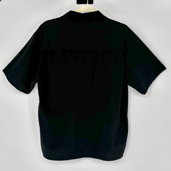 Bobbie Brooks Black Embroidered Beach Rhinestone Button-Up Shirt Size L - Picture 4 of 5